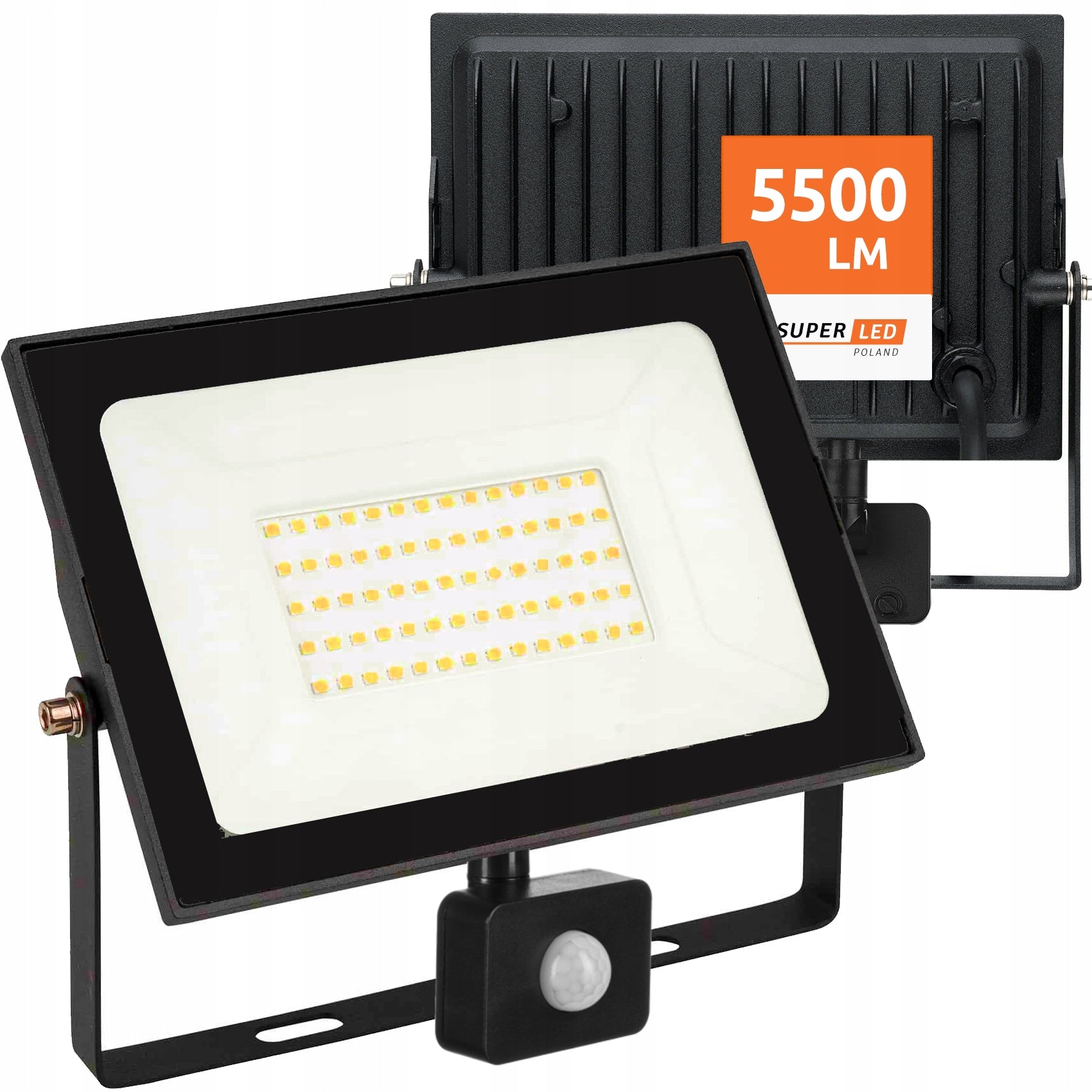Halogen Floodlight LED Lamp 50W 5500 lm IP65 Motion Sensor WHITE COLD