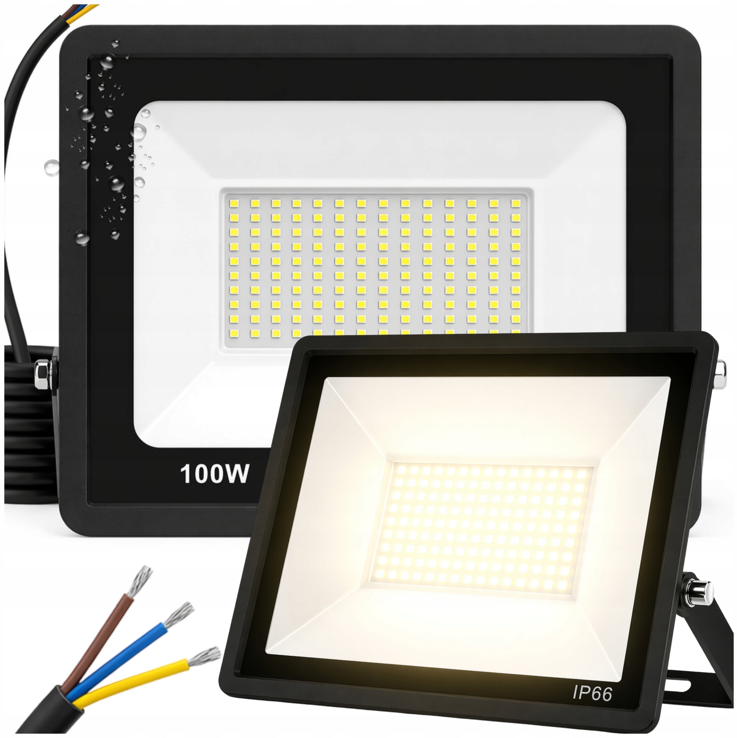 Halogen LED 100W Outdoor Floodlight Lamp Wall Lamp Headlight 4000K