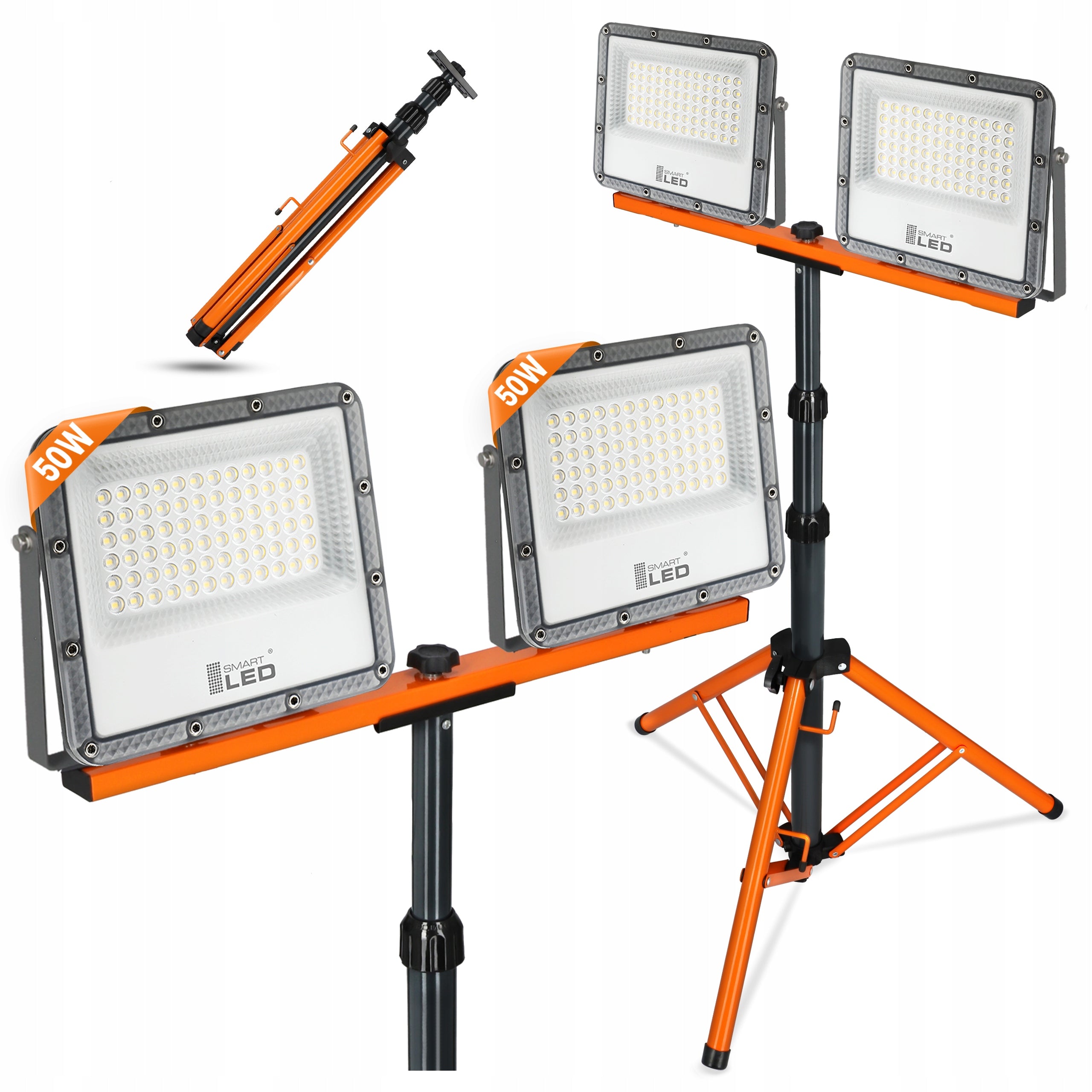 Halogen LED Building Tripod Floodlight 100W Headlight 11000lm Lens