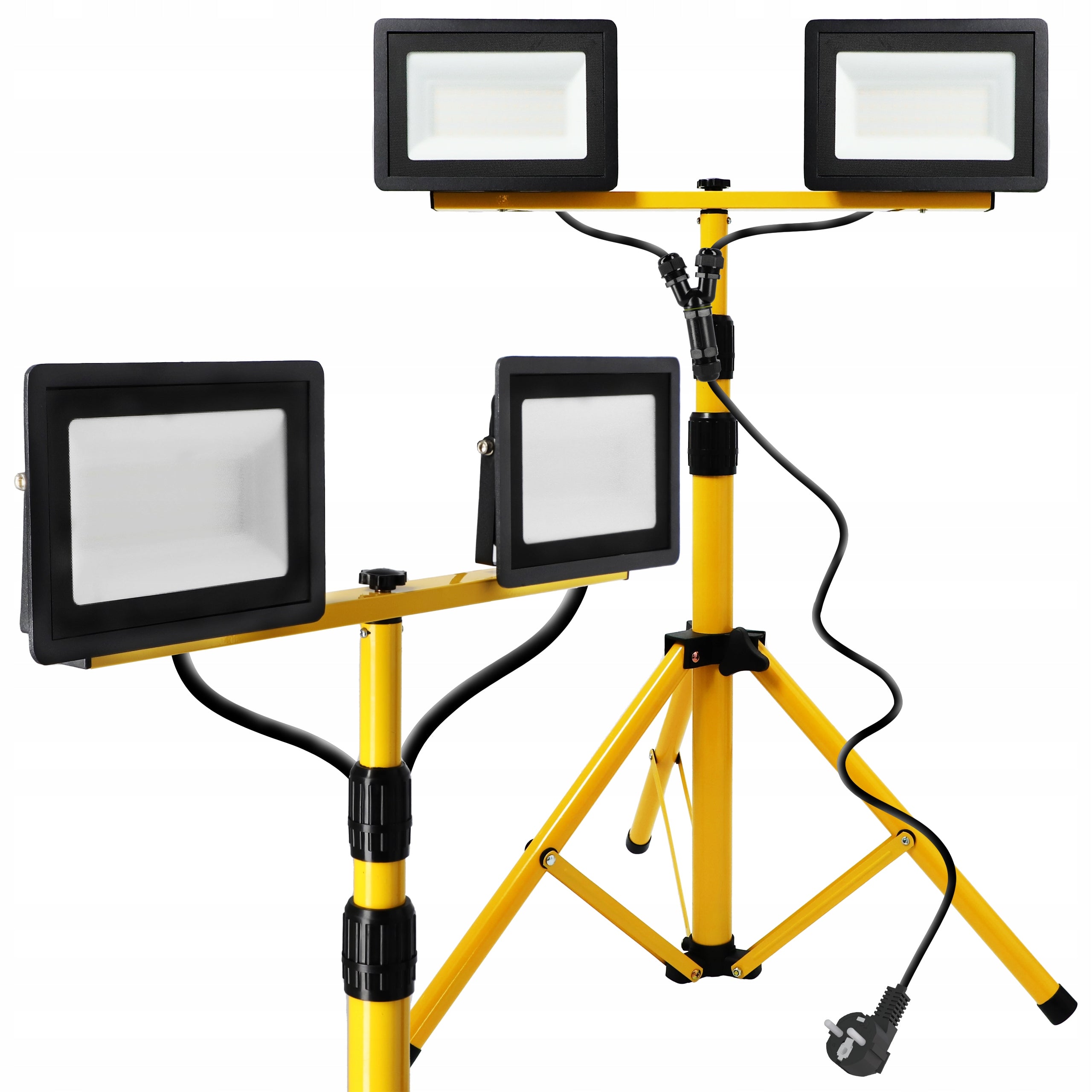 Halogen LED Construction Tripod Floodlight 2X 50W + Cable 3M Set Stand