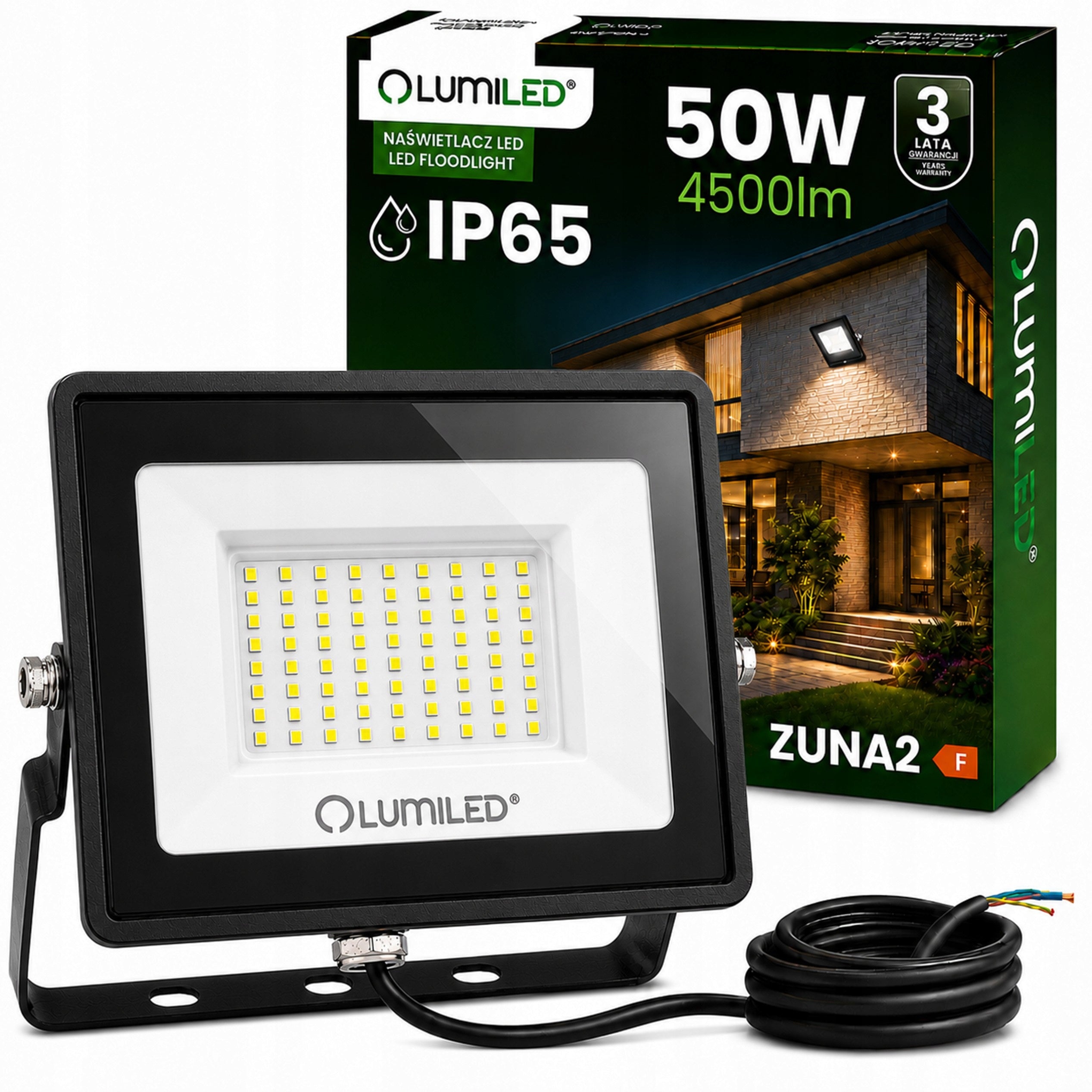 Halogen LED Floodlight 50W 4000K Outdoor Garden Spotlight Waterproof