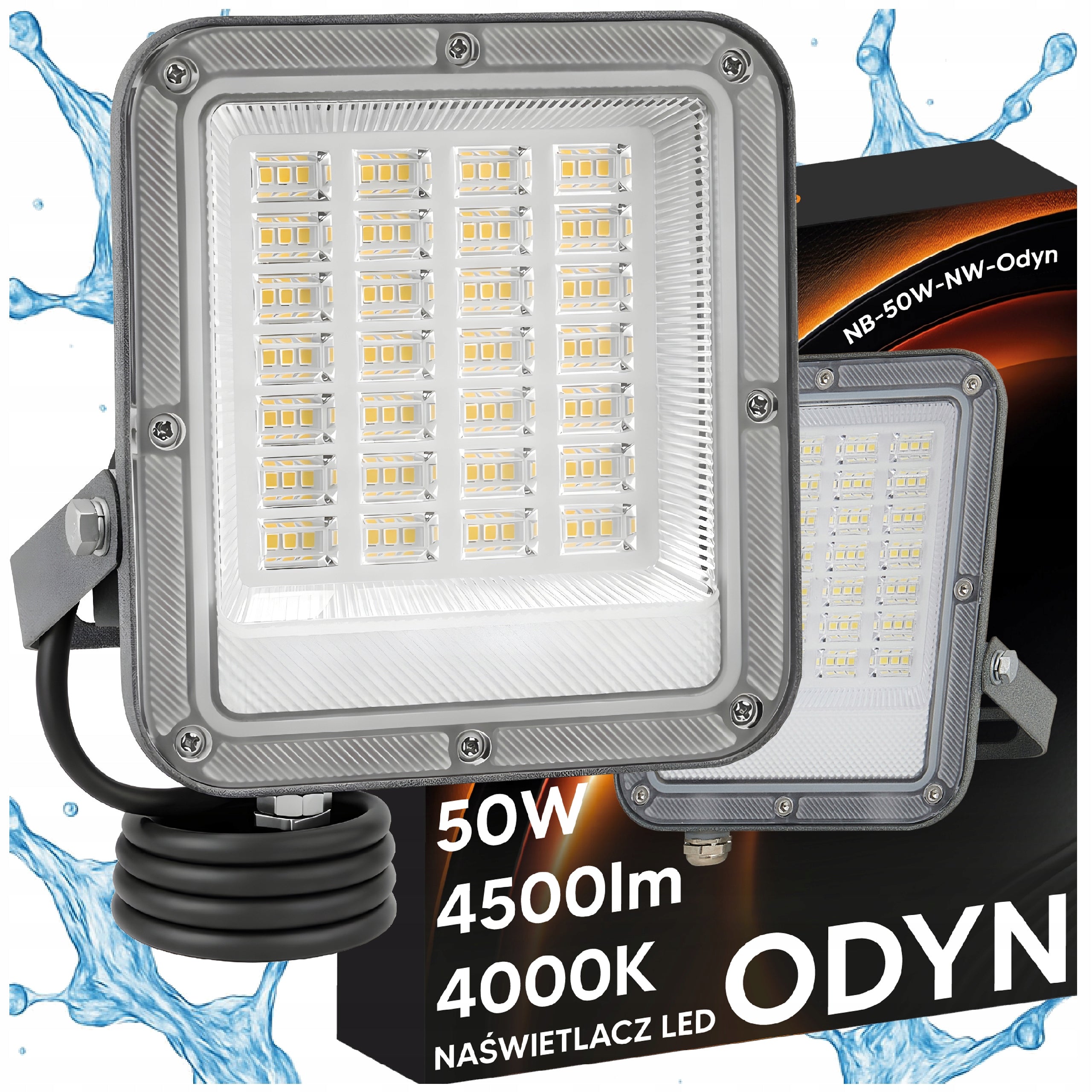 Halogen LED Floodlight Lamp 50W 4500lm Premium Outdoor Spotlight 4000K