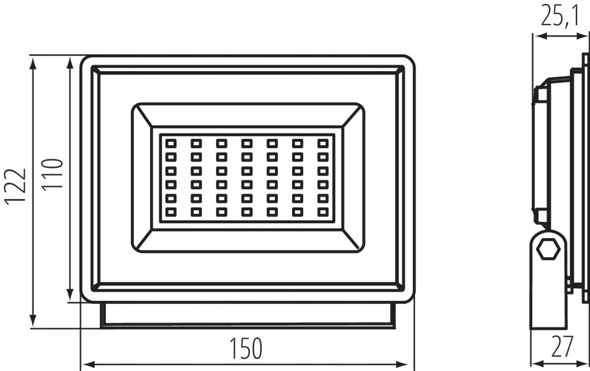 Halogen LED black IP65 floodlight 30W Packaging status original