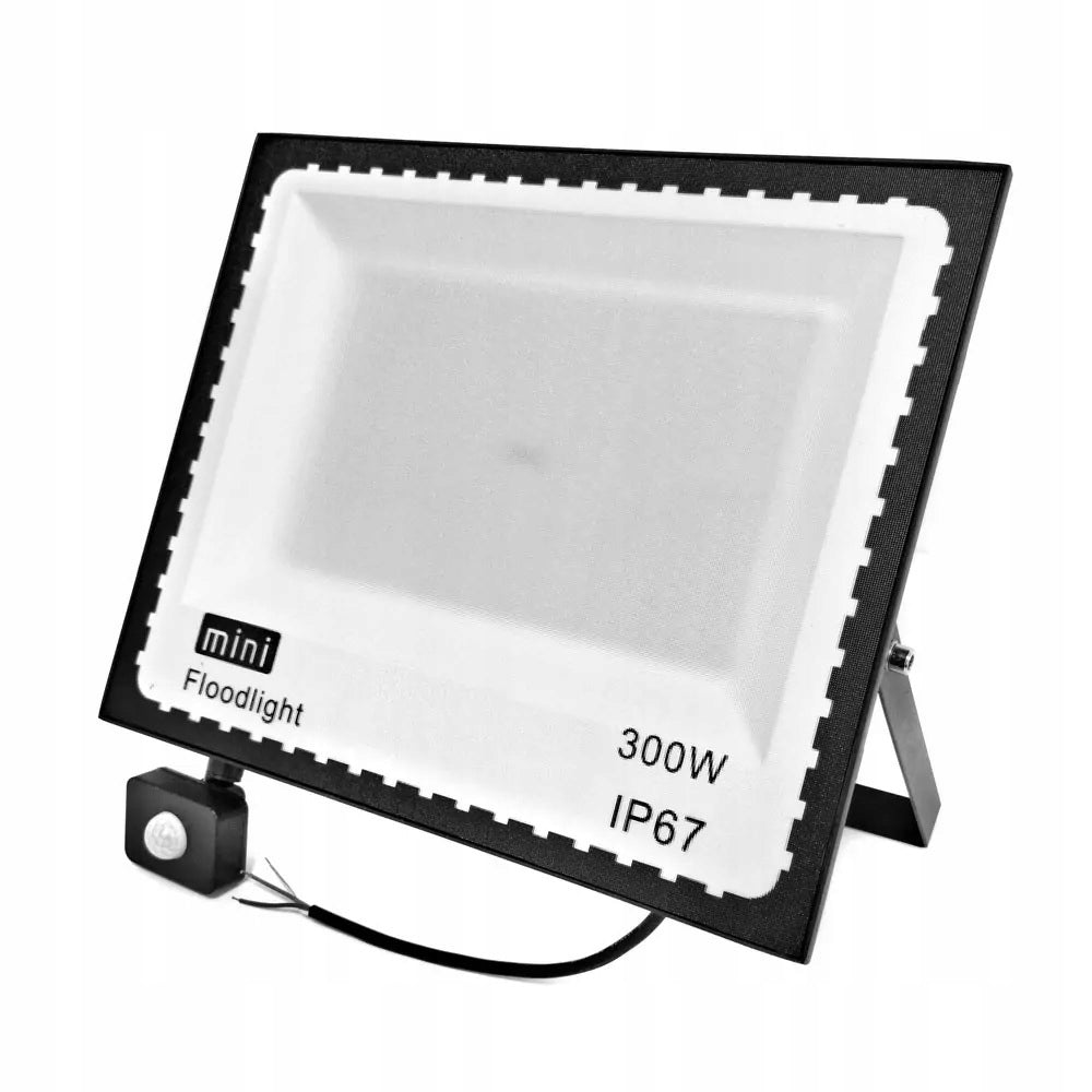 Halogen floodlight 300W slim black with motion sensor IP67 6000K sensor