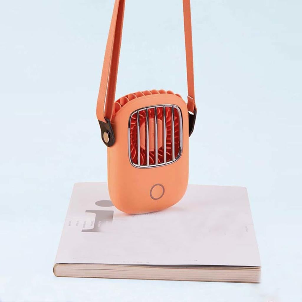 Halter Fan, Portable Handheld Quiet Hanging Desk Fans, USB Orange Model Wentylator biurkowy na szyję małe wentylatory