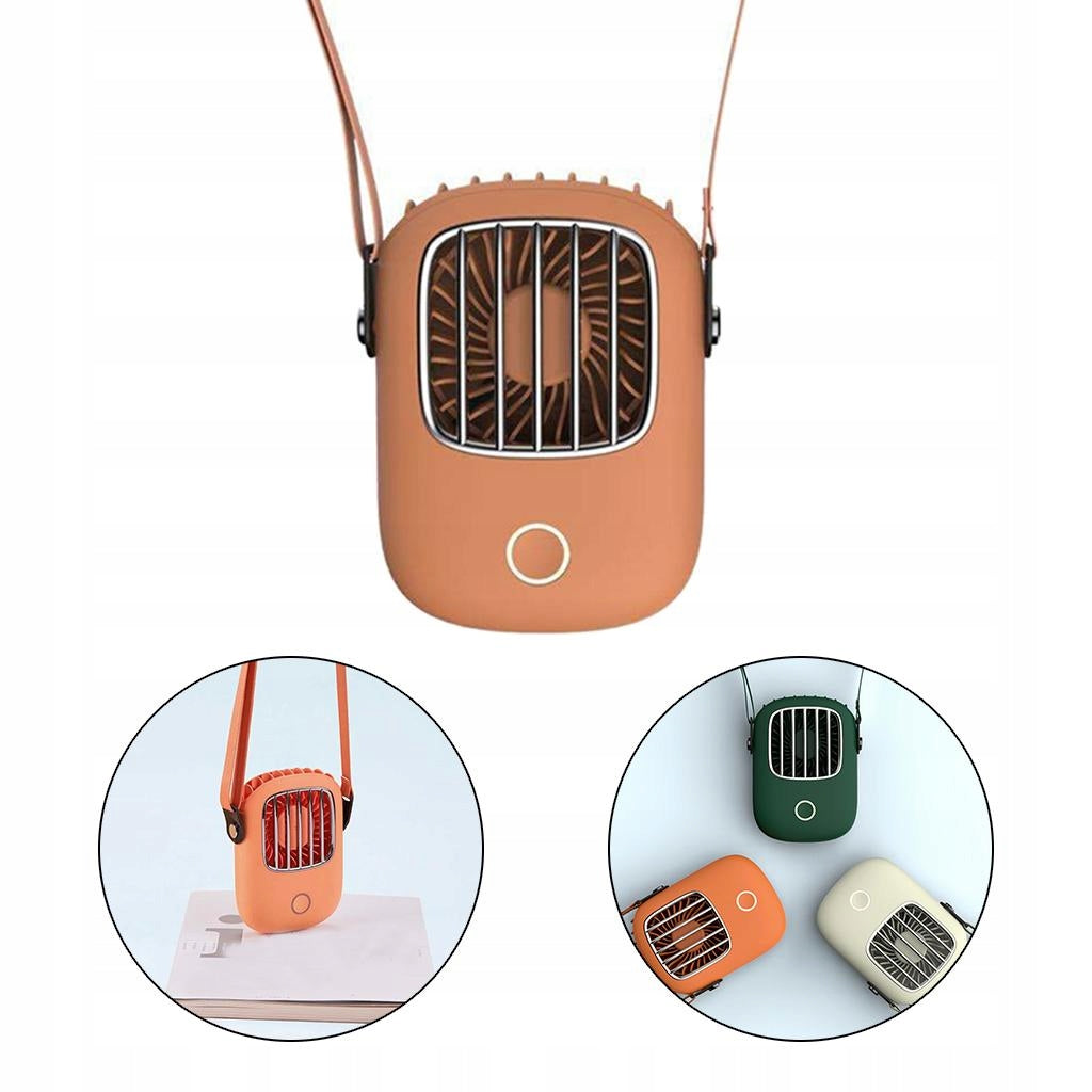 Halter Fan, Portable Handheld Quiet Hanging Desk Fans, USB Orange Type air conditioner