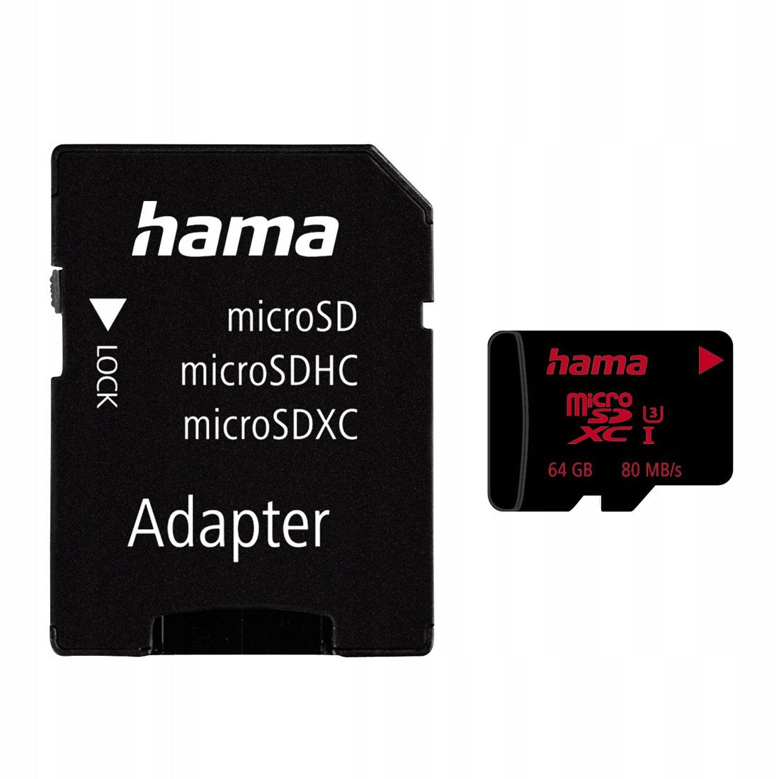 Hama 64GB UHS Speed C3 UHS-I 100MB/s microSDXC Memory Card with Adapter Packaging status original