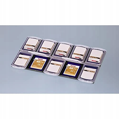 Hama 95985 | Memory Card Case - Holds 10 Cards | Transparent Model Organizer x10