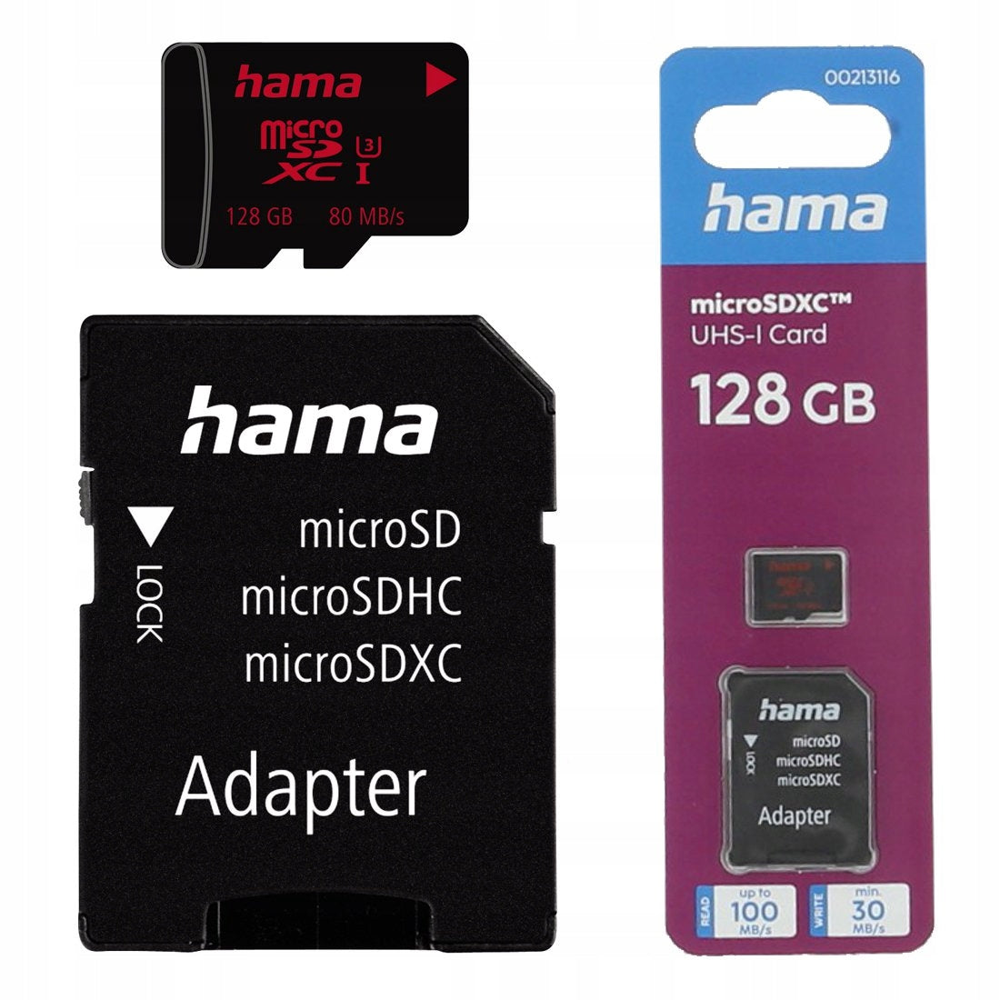 Hama MicroSDXC Memory Card 128GB UHS Speed C3 UHS-I 80MB/s with Adapter
