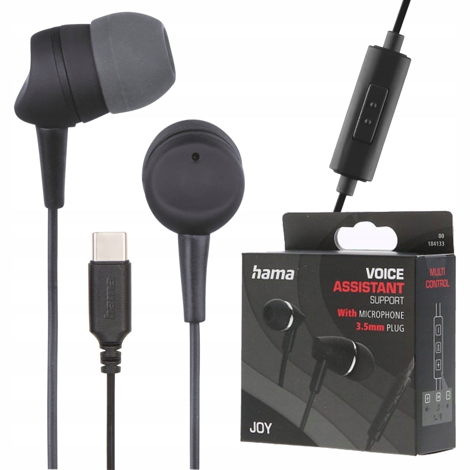 Hama SEA II USB-C In-Ear Headphones Black Microphone for Calling