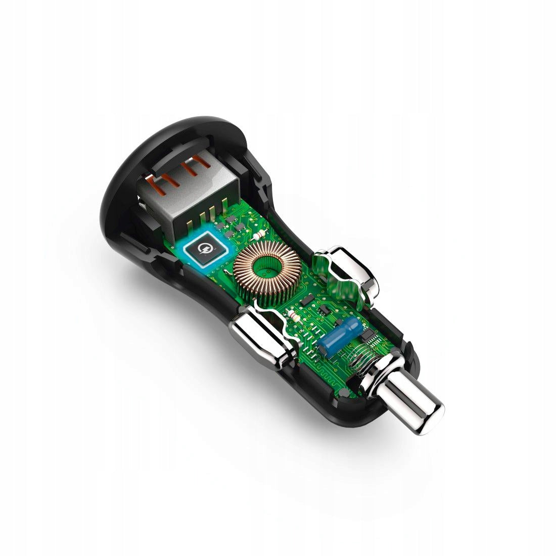 Hama USB-A smart car charger fast charging QC 3.0 LED Color black