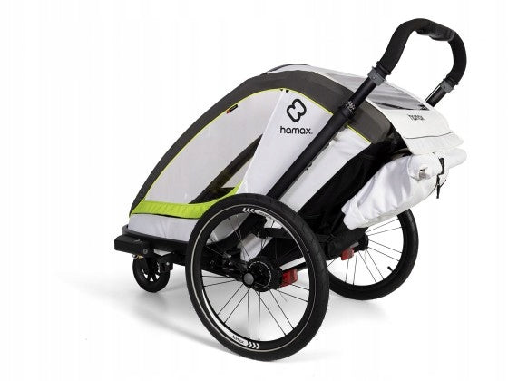 Hamax - BREEZE bicycle trailer, double - White/green Brand Hamax