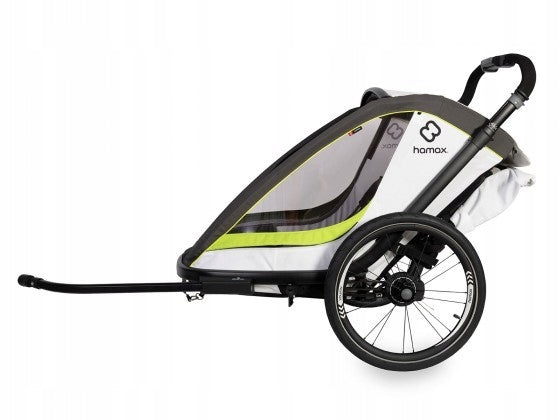 Hamax - BREEZE bicycle trailer, double - White/green Color white