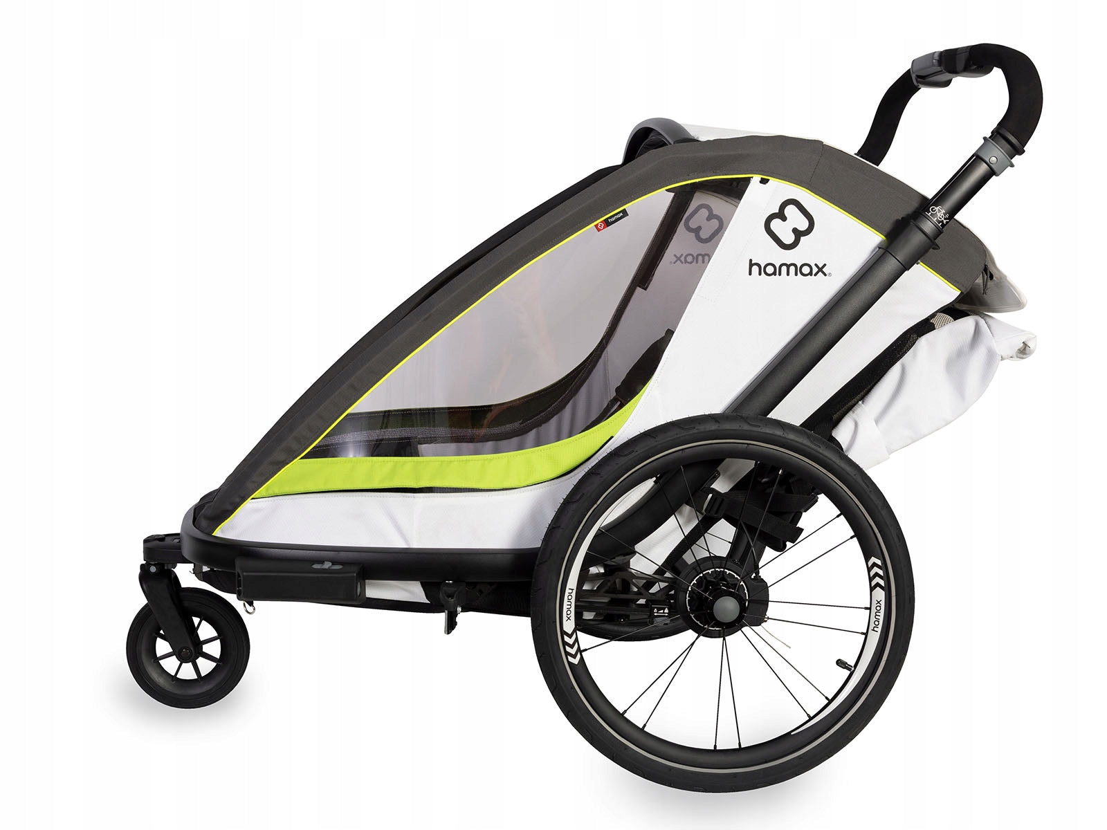 Hamax - BREEZE bicycle trailer, double - White/green For for kids