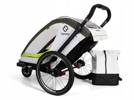 Hamax - BREEZE bicycle trailer, double - White/green Manufacturer code 400201_HAM