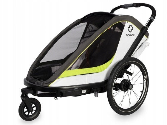 Hamax - BREEZE bicycle trailer, double - White/green