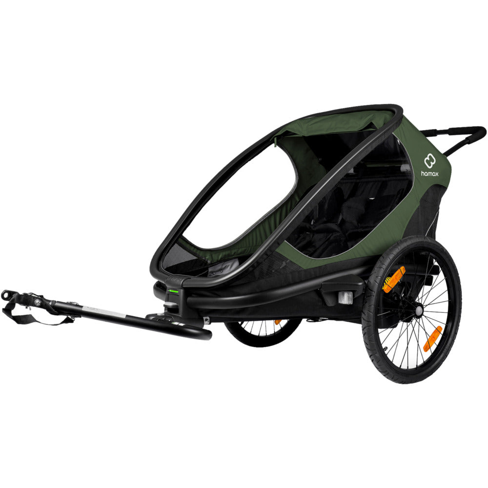 Hamax Outback Twin Baby Trailer Green 22kg 2 Children Stroller