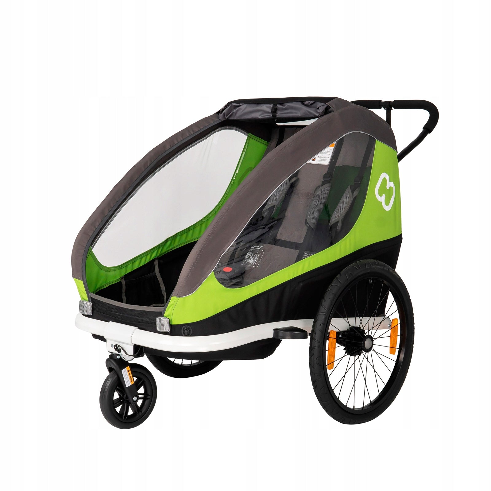 Hamax Traveller Twin Baby Trailer 2-Person Green + Stroller Maximum load 47 kg