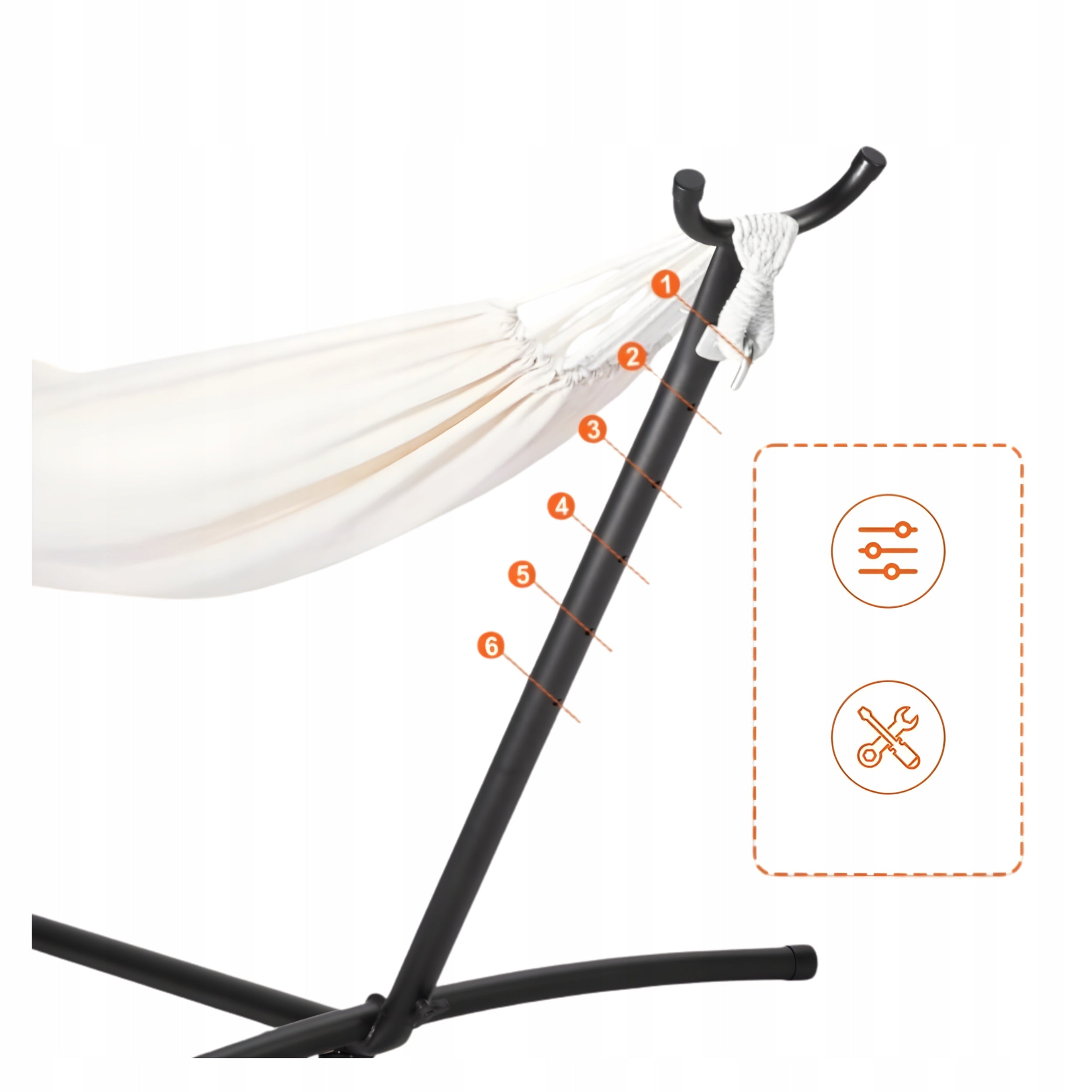Hammock Frame Garden Stand Metal Strong Black Double For Terrace Model Czarny Stelaż Na Hamak Taras Mocny Solidny