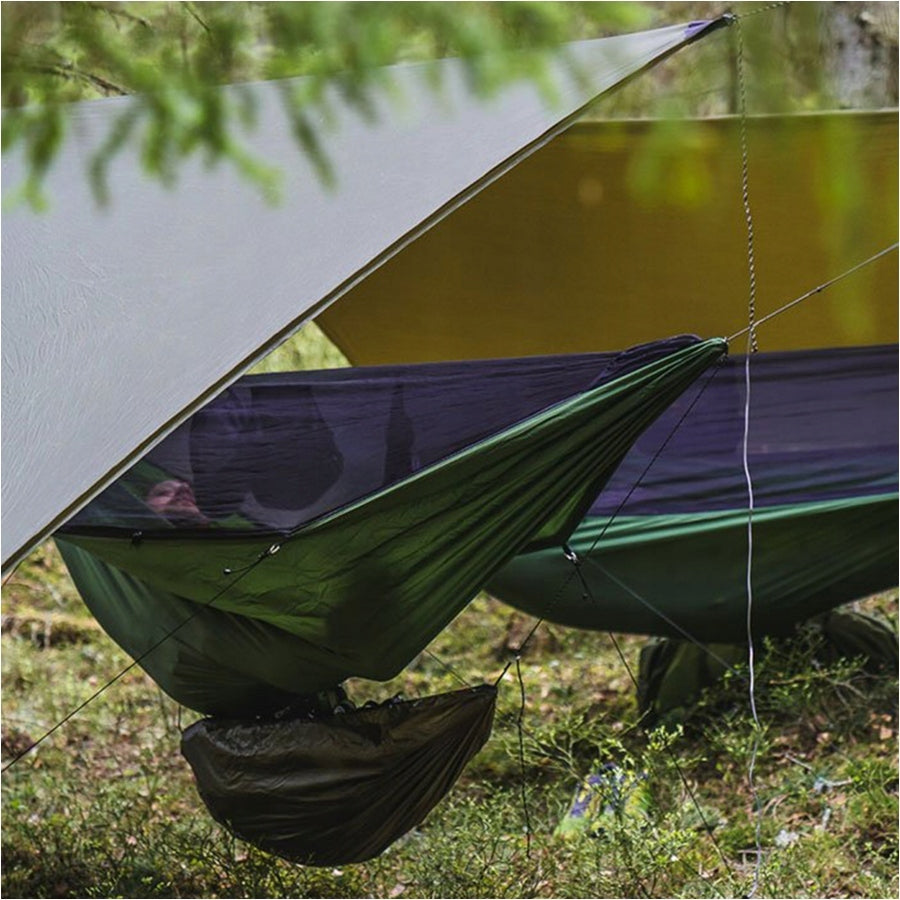 Hammock Lesovik Draka with suspension Sneka treetop green + Accessories Kind hammock without rod