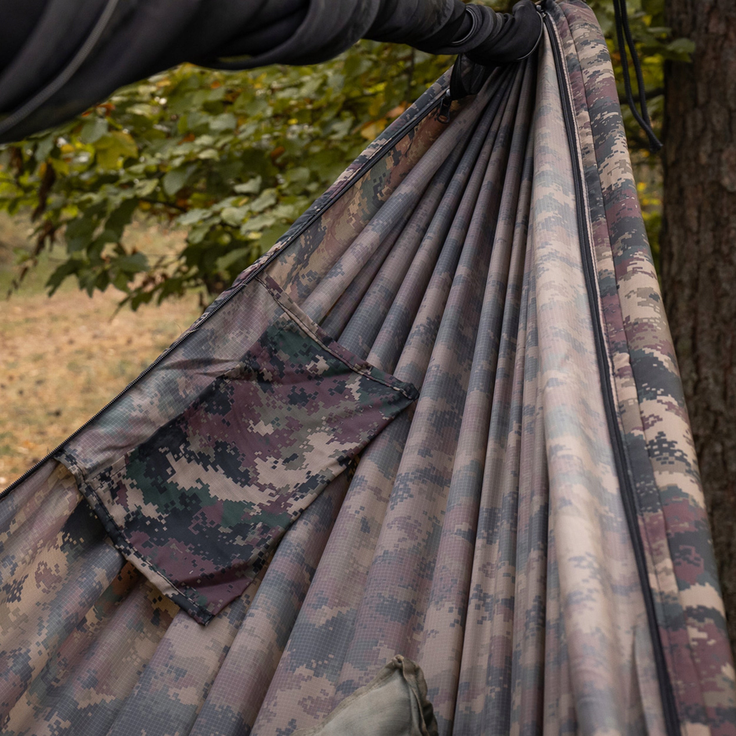 Hammock TigerWood Dragonfly V2 long with mosquito net Pocket, camouflage Kind hammock without rod