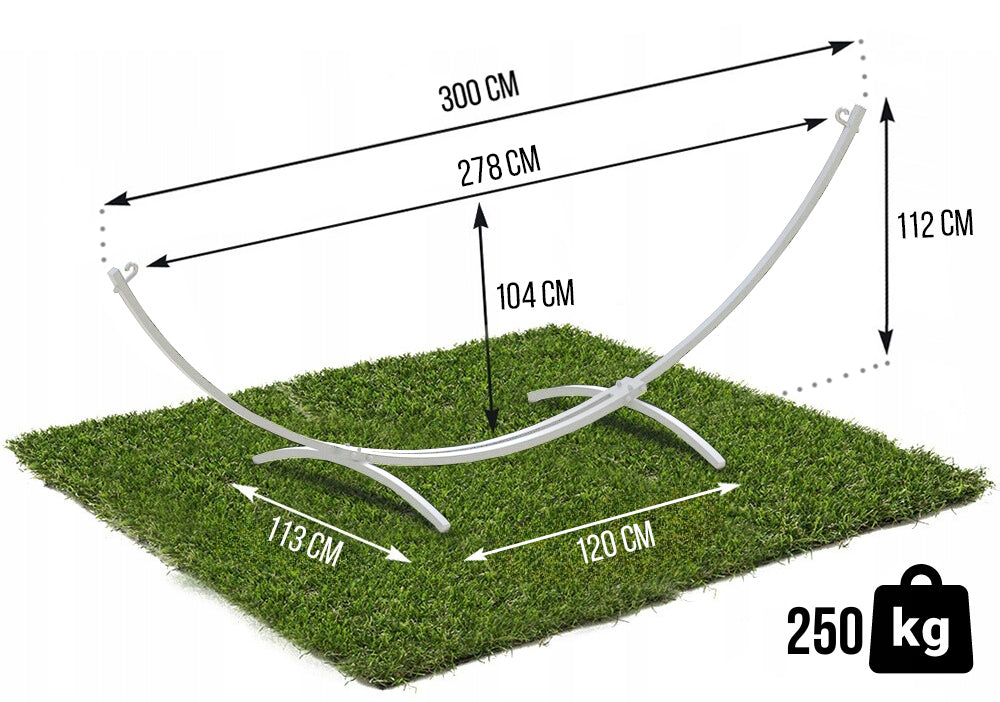 Hammock frame garden stand metal double for hammock up to 250 kg white Manufacturer code STELAŻ DO HAMAKA OGRODOWY DWUOSOBOWY STOJAK