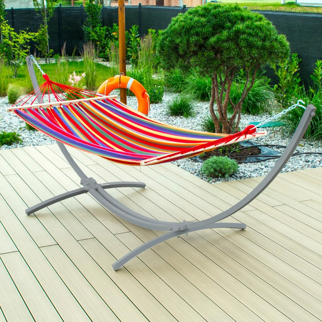 Hammock frame stand garden hammock double metal grey strong 250 kg Manufacturer Go Garden