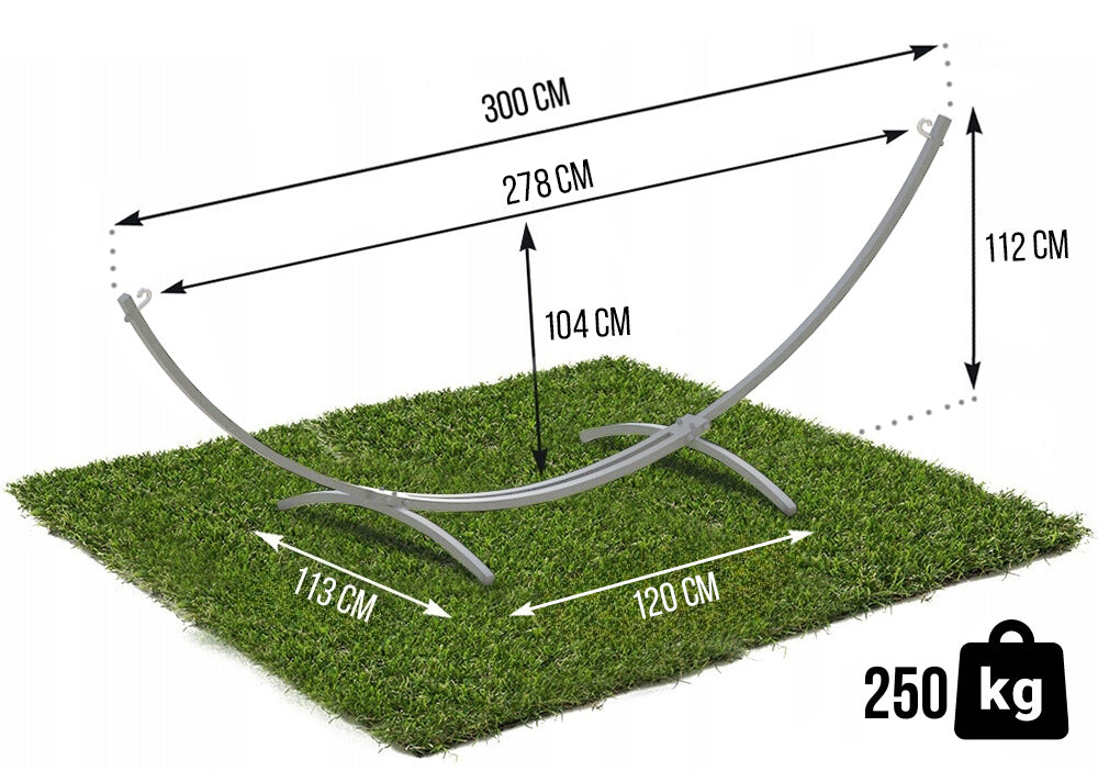 Hammock frame stand garden hammock double metal grey strong 250 kg Manufacturer code Stelaż hamaka stojak hamak ogrodowy