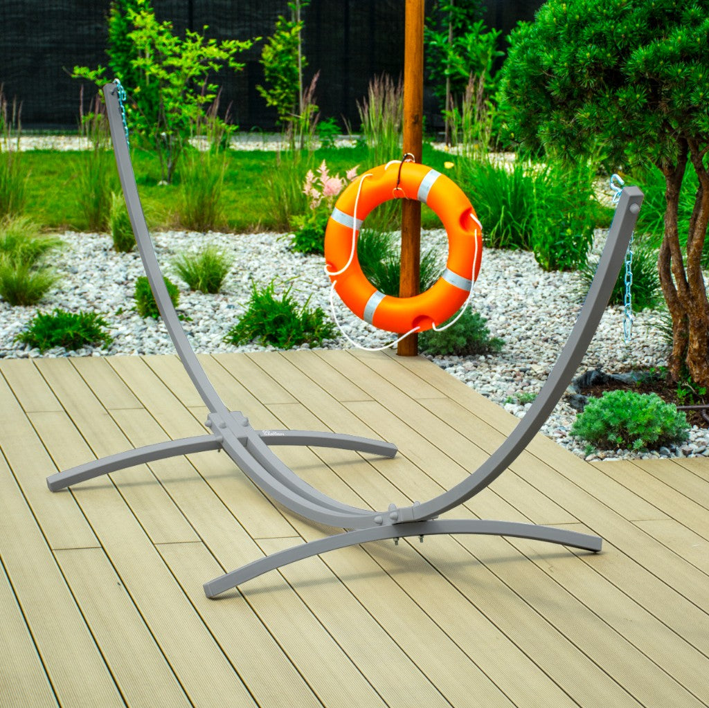 Hammock frame stand garden hammock double metal grey strong 250 kg Packaging status original