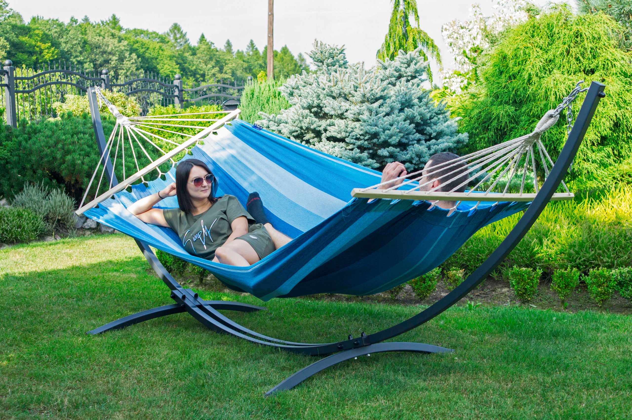 Hammock with steel frame GRANDE garden hammock with crossbars POTENZA EAN (GTIN) 5907543783504