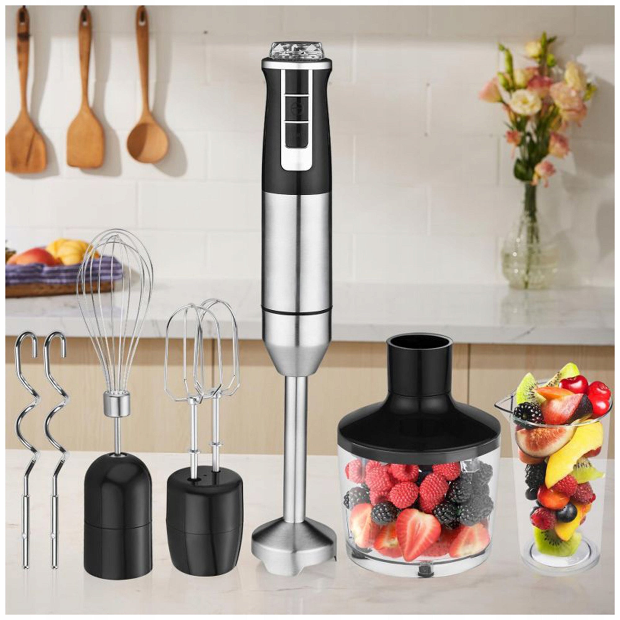Hand Blender 1500W Multifunctional Turbo Blender Tips Beater Hooks Manufacturer code Zestaw Bledner Wielofunkcyjny