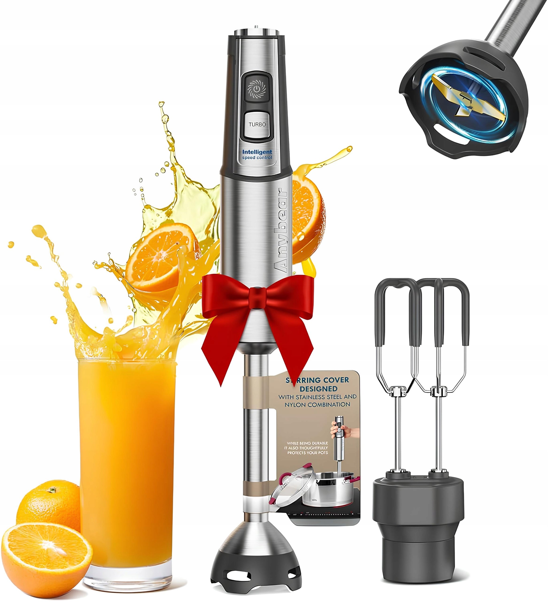 Hand Blender 2in1 whisk 15 speed turbo Anybear 1100W