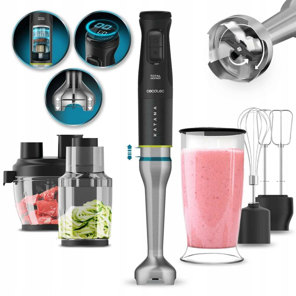 Hand Blender Cecotec 1500W LED Screen Titanium Blades