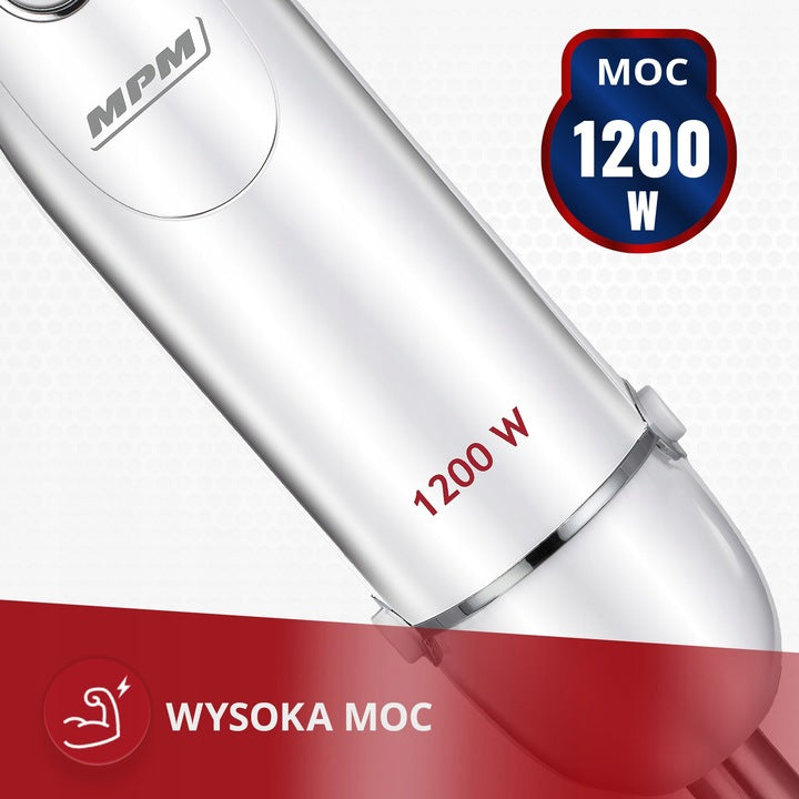 Hand Blender MPM MBL-36 Turbo Function 1200W Accessories White Packaging status original