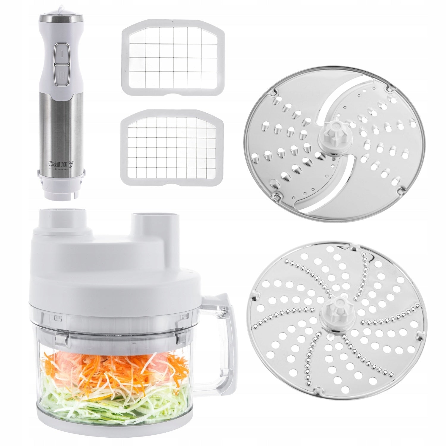 Hand Blender MULTIFUNCTIONAL 1600W Bowl 2L Function Turbo Grater Cutting Packaging status original