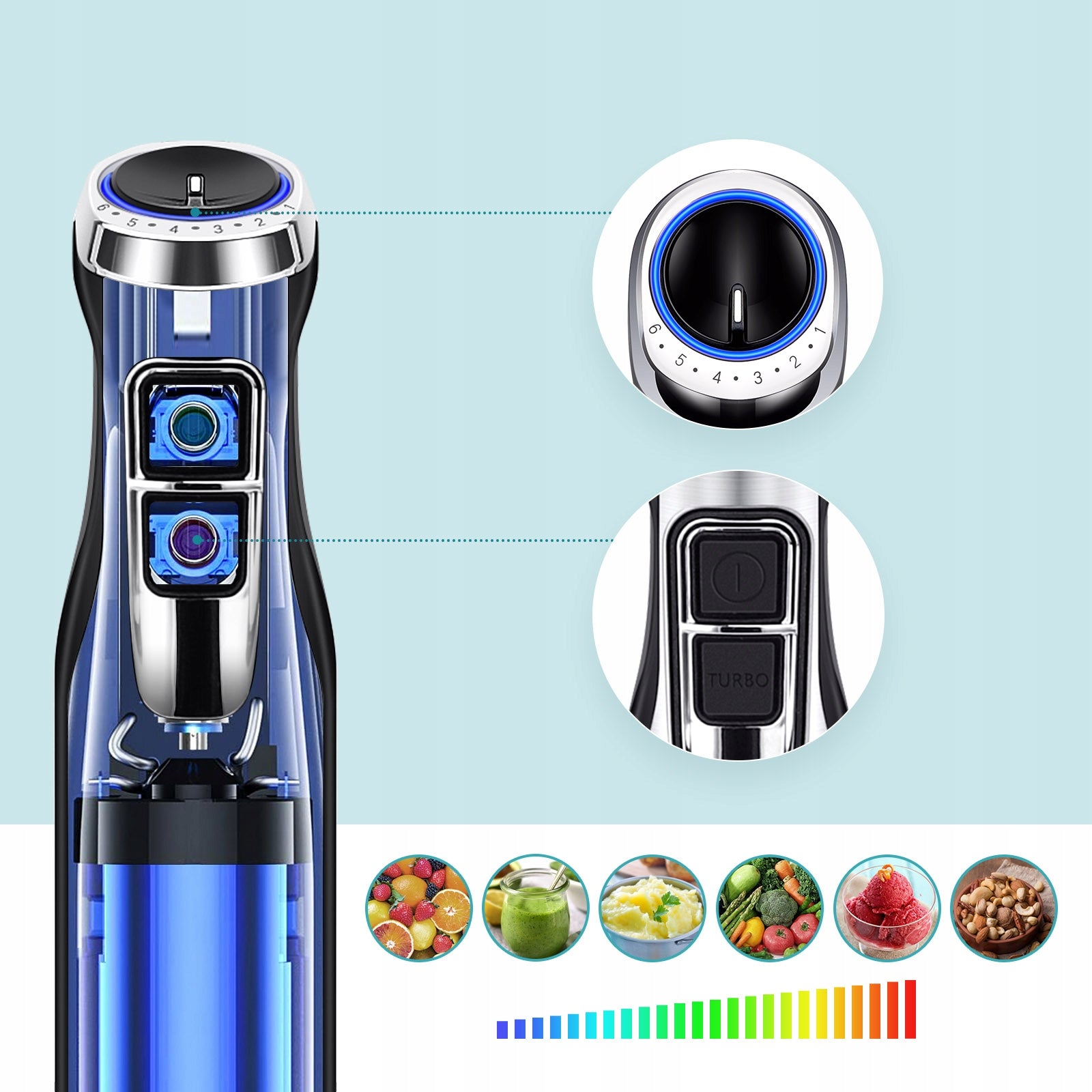 Hand Blender Multifunctional 4in1 Aigostar Buckle STRONG 1000W crushes ice Brand Aigostar
