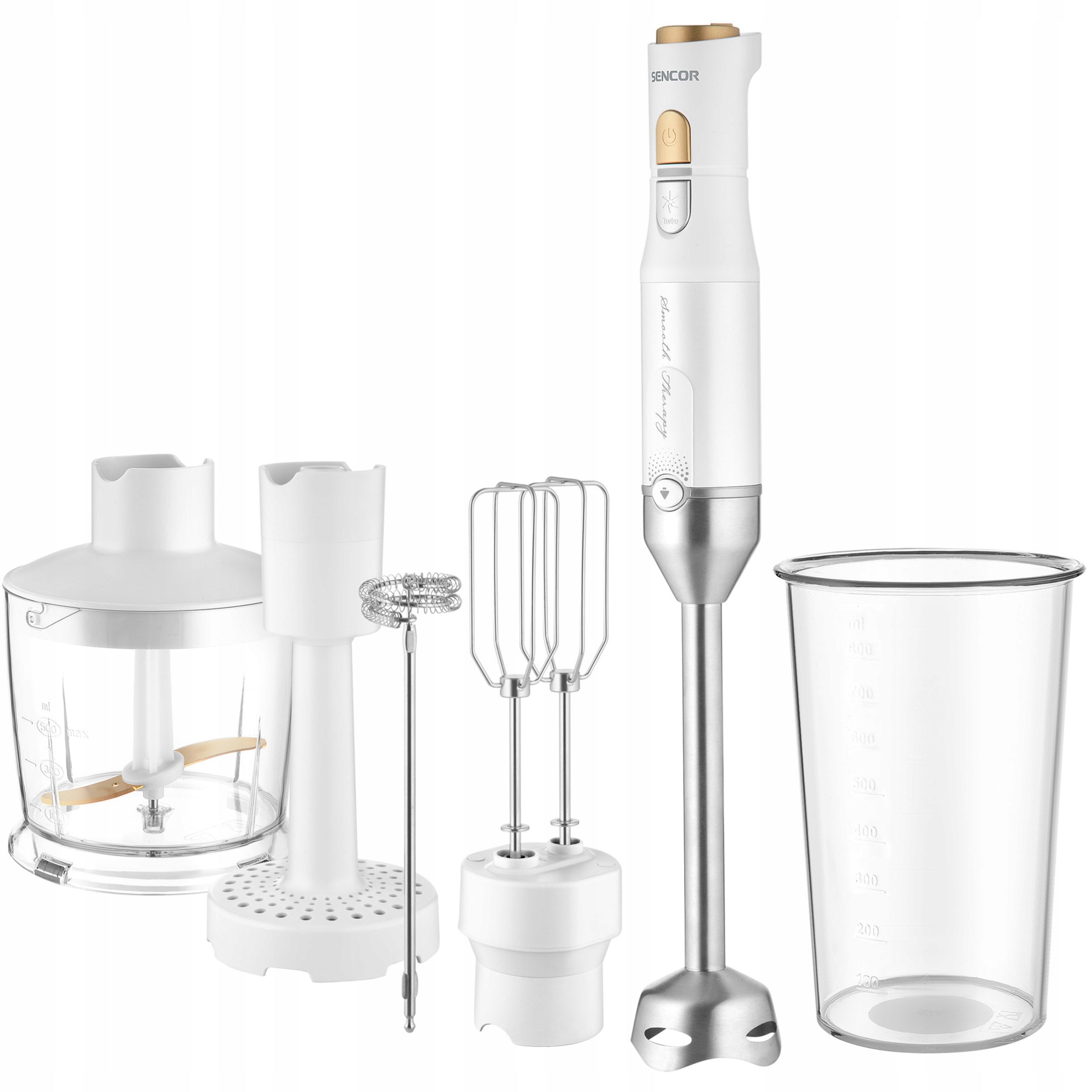 Hand Blender Vertical Sencor SHB 6441WH 6w1 1200W TITANIUM QuadBlade White