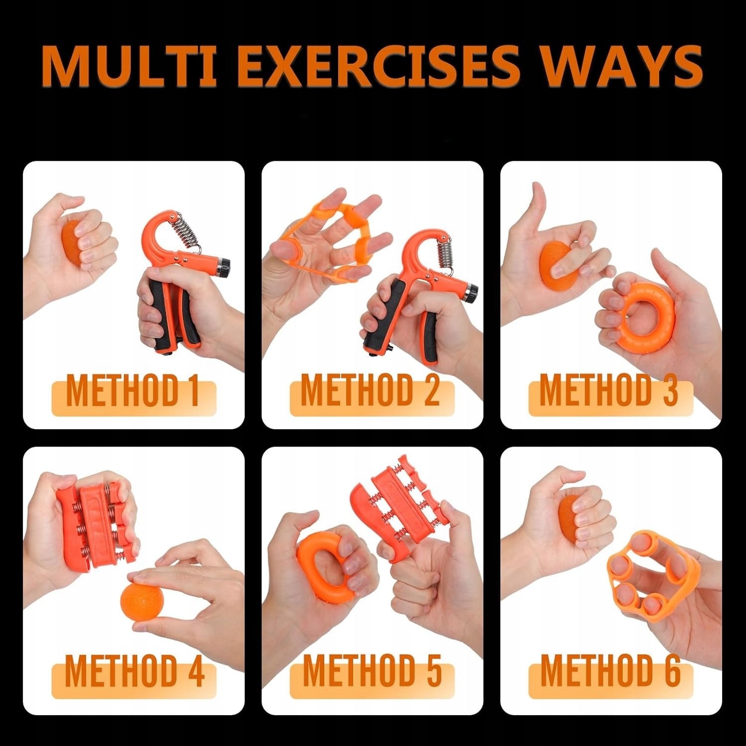 Hand Grip Strength Trainer Kits (5 Pack) Adjustable Resistance Forearm Packaging status original