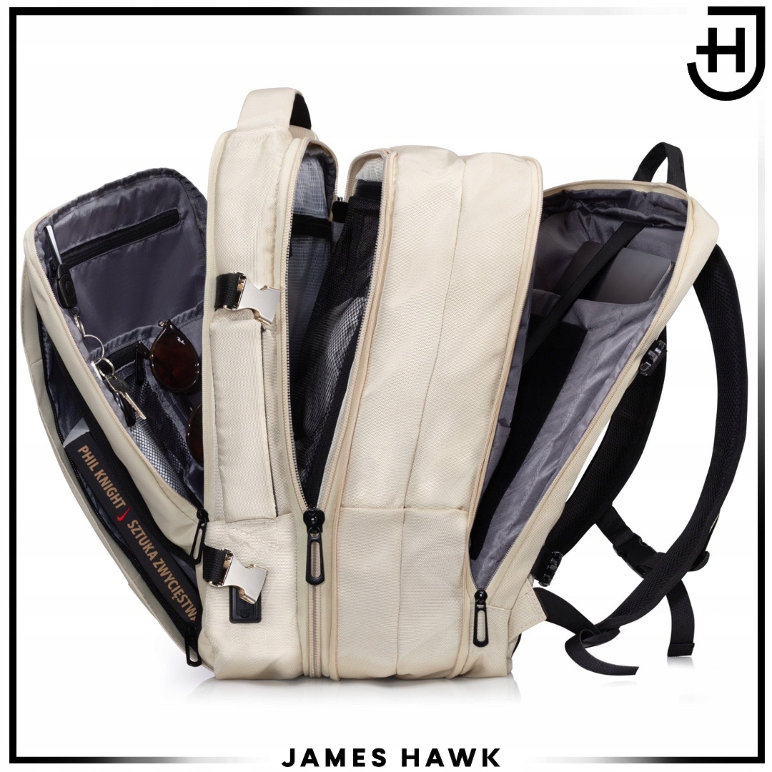 Hand Luggage Airplane Bag WIZZAIR 3in1 Laptop Backpack 17 Inches Brand James Hawk