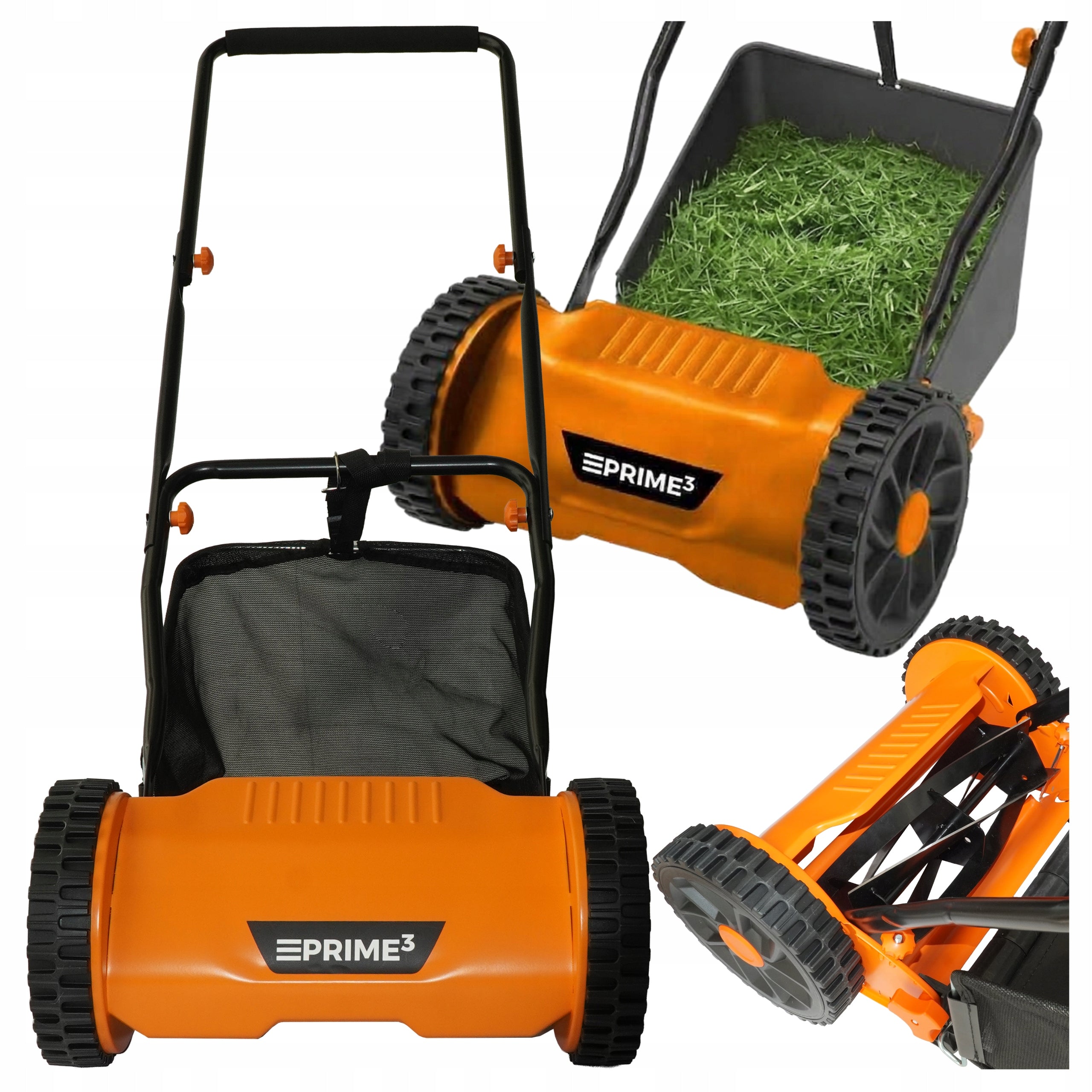 Hand MOWER DRUM for Grass Prime3 30cm Basket 22L 5 Blades 15-40mm