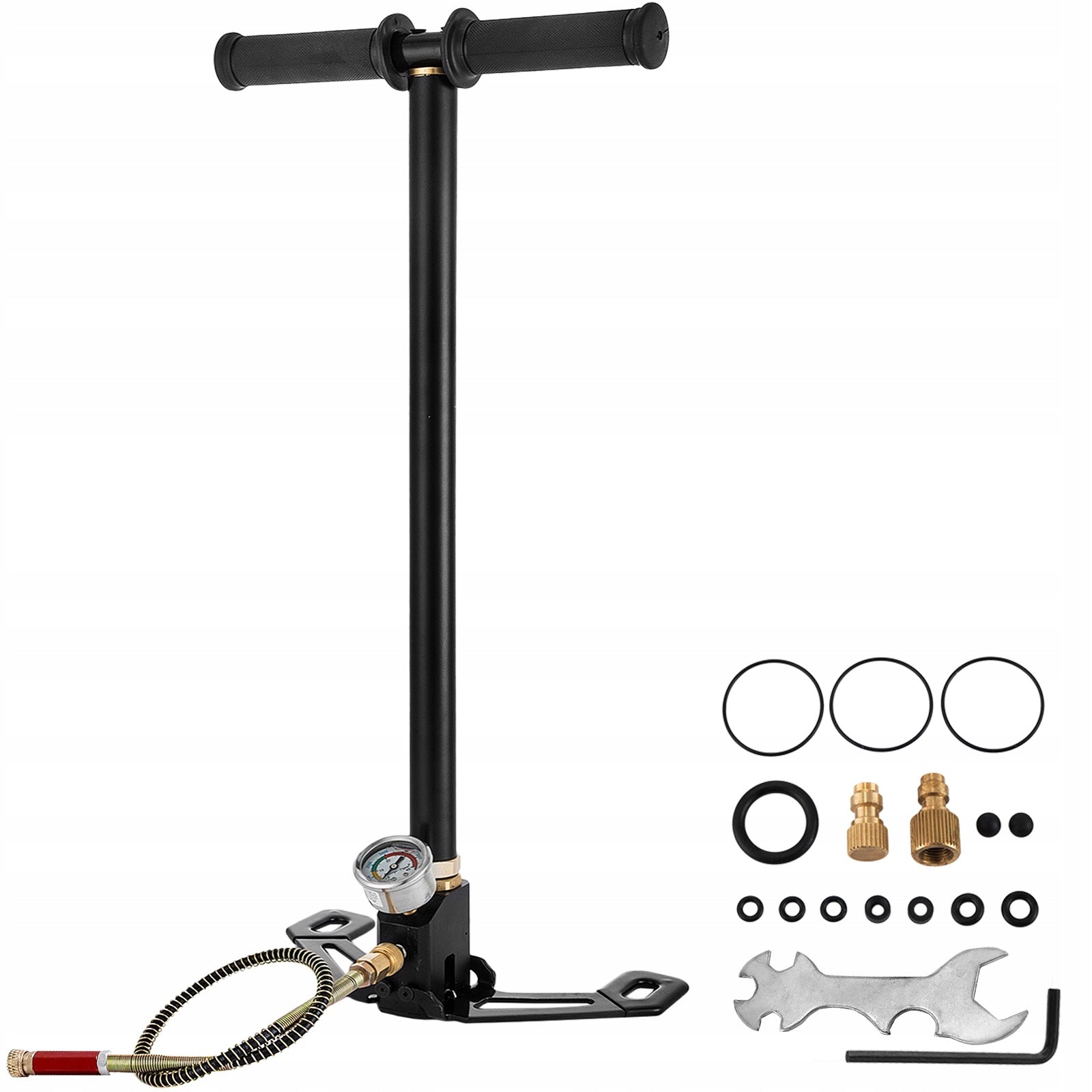 Hand Pump 4500PSI Built-in Oil and Water Separator Floor Pump