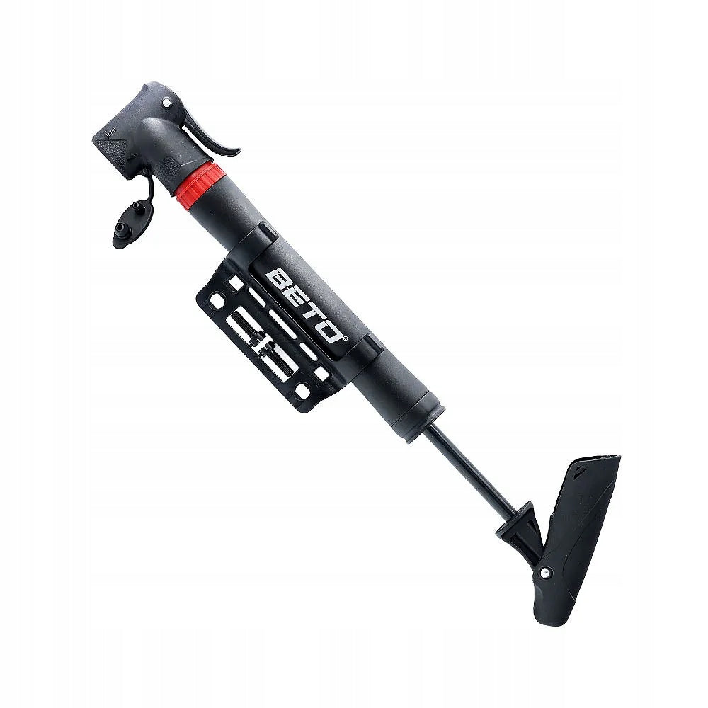 Hand bicycle pump BETO mini with double clamp DV/AV/FV, 280mm