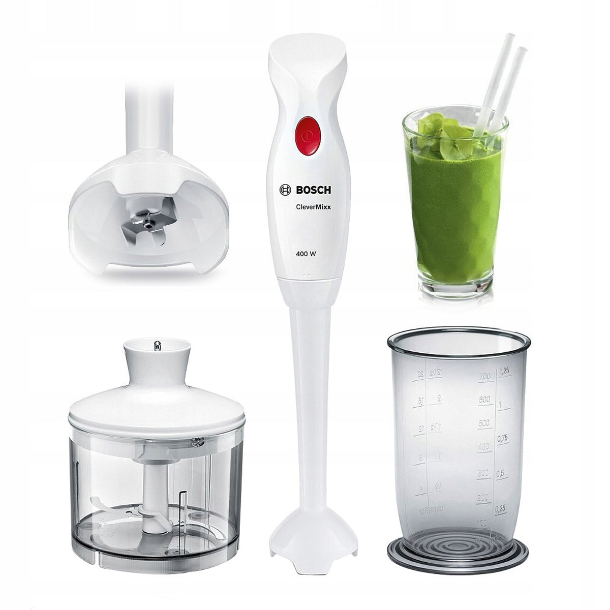 Hand blender Bosch MSM 14200 400 W white with shredder and container Manufacturer code MSM14200