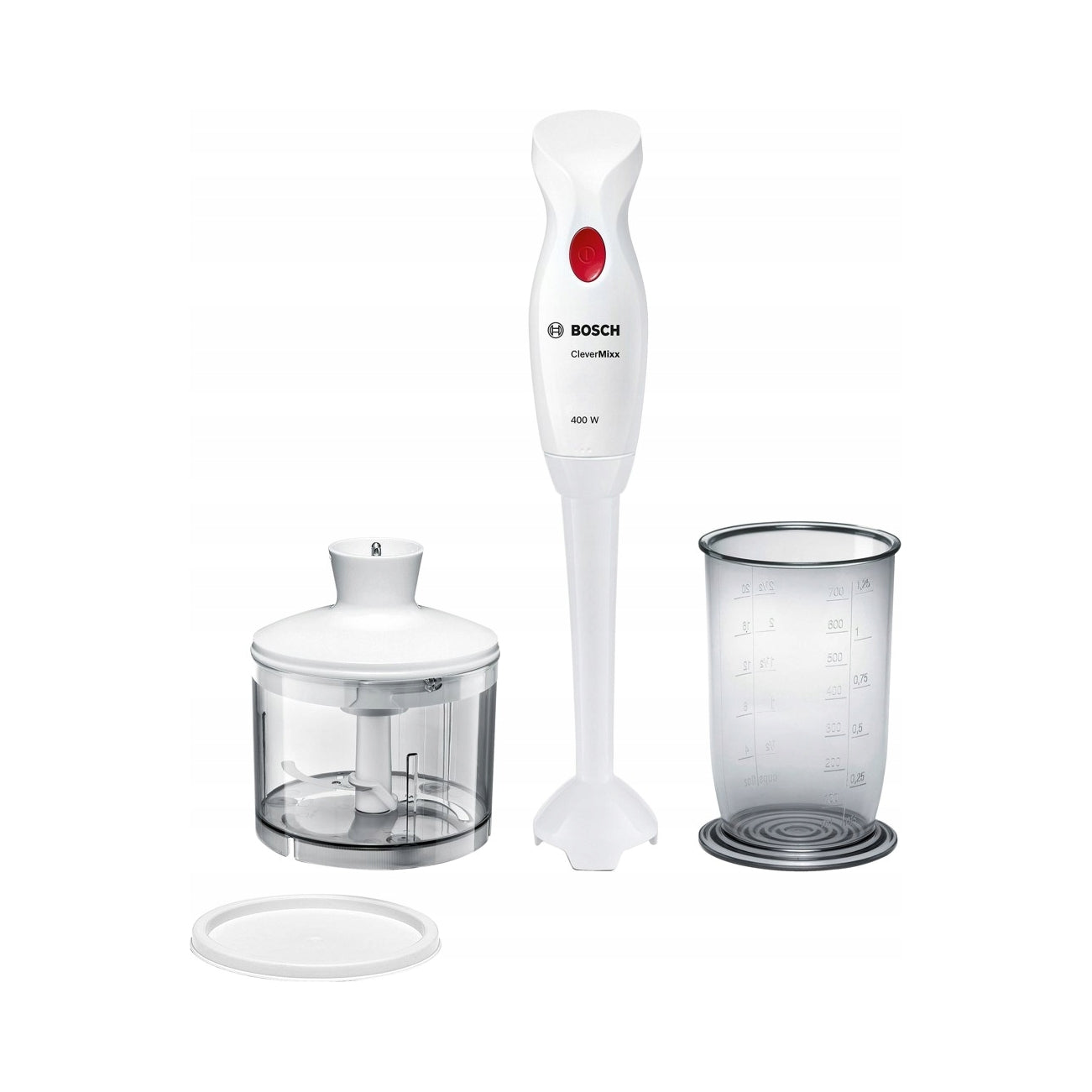 Hand blender Bosch MSM 14200 400 W white with shredder and container
