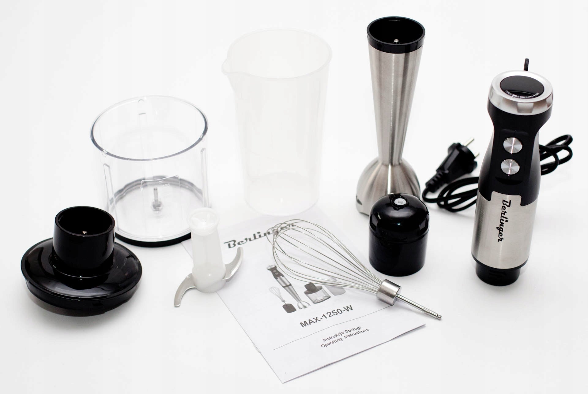 Hand blender food processor 1250W | metal mixer, malaxer, whisks EAN (GTIN) 5903689795784