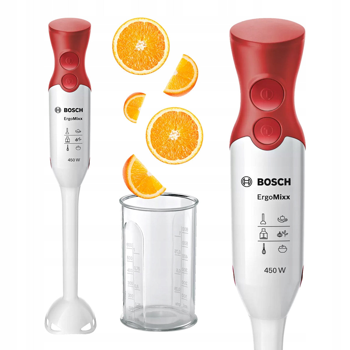 Hand blender with container Bosch MSM64010 450W Blade QuattroBlade Turbo