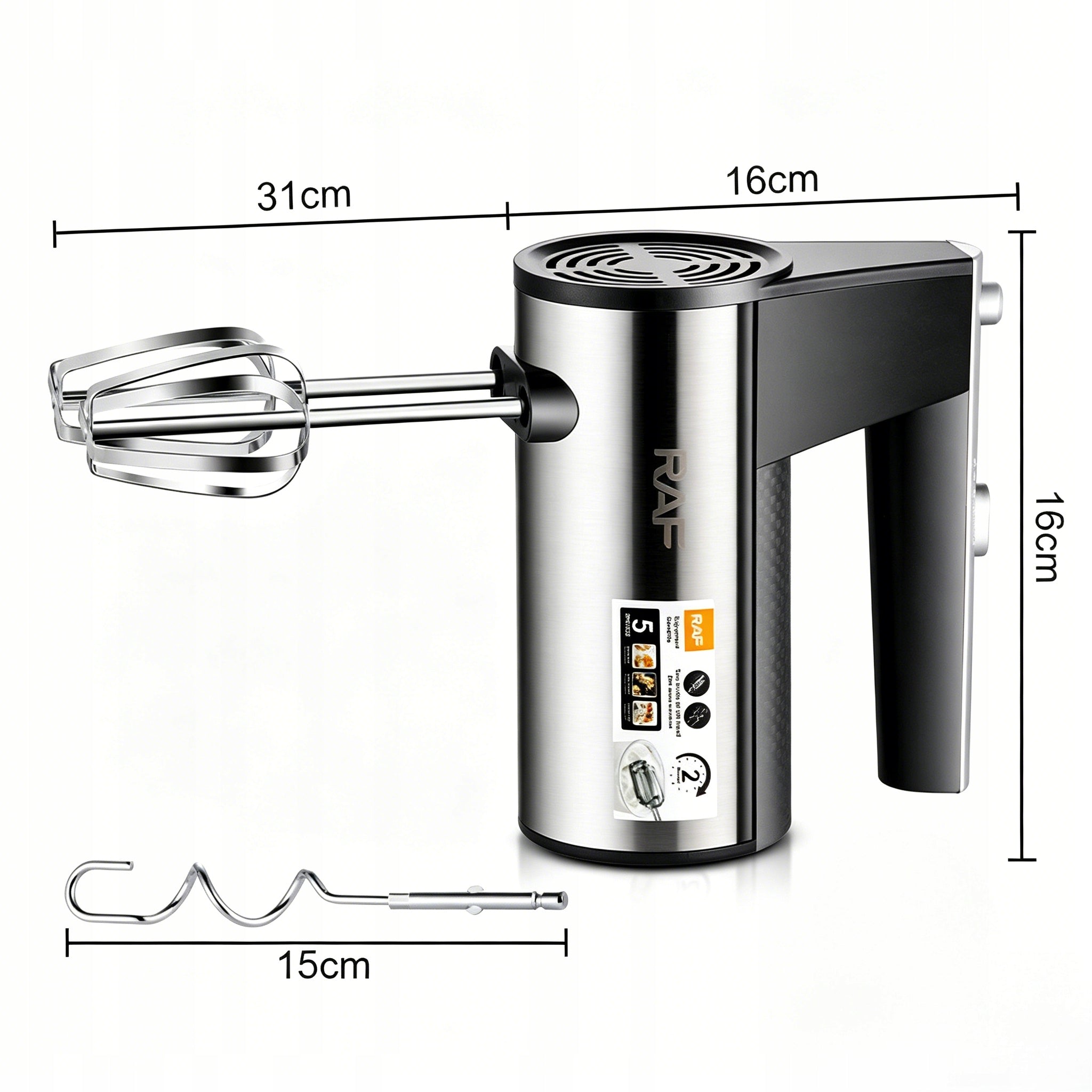 Hand mixer food processor 600W turbo 5 speed with blending cap Brand no brand