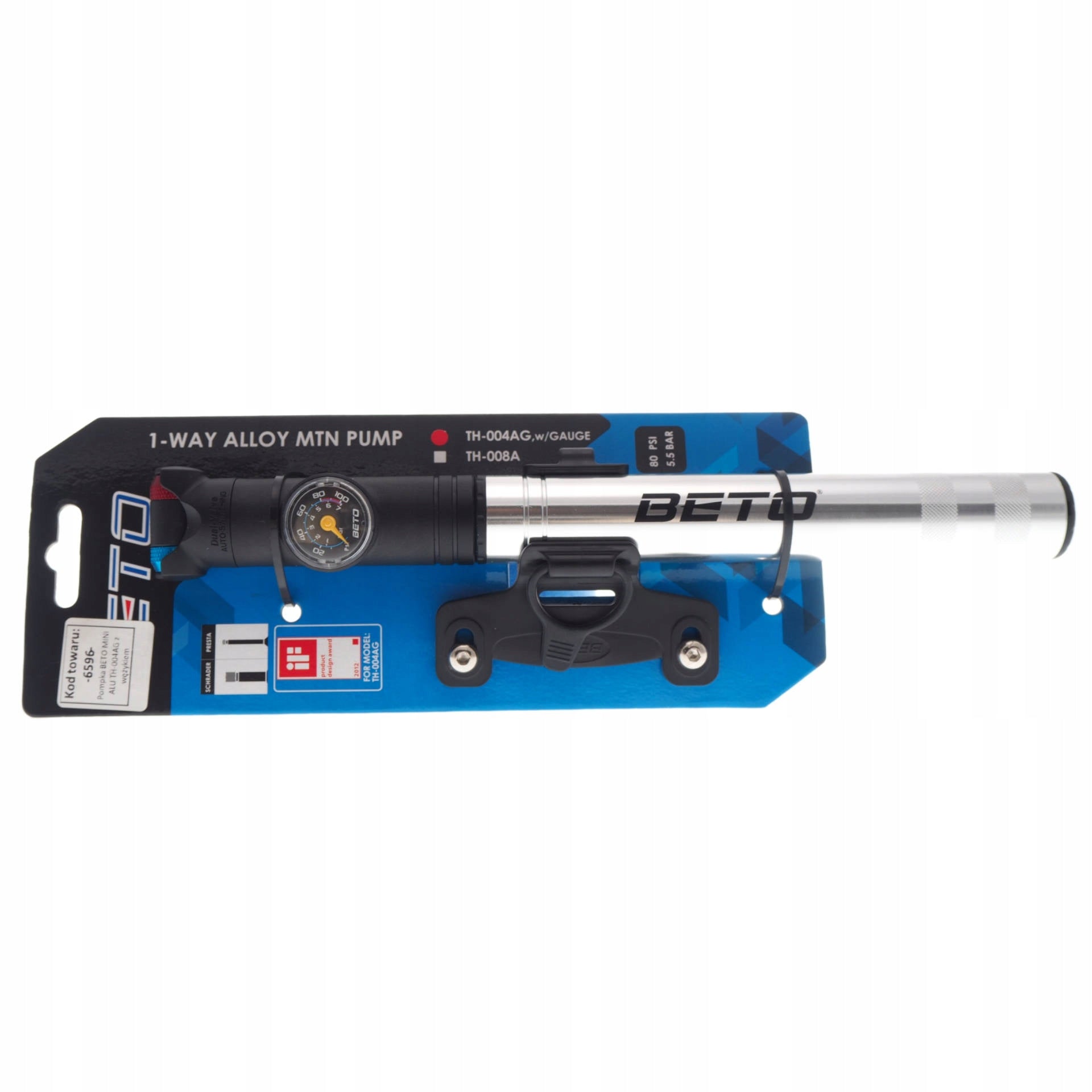 Hand pump Beto TH-004AG silver Presta/Schrader Manufacturer code 2-A-PO-0101