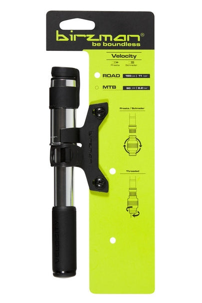 Hand pump Birzman Velocity Road silver 11 bar (160psi) small compact