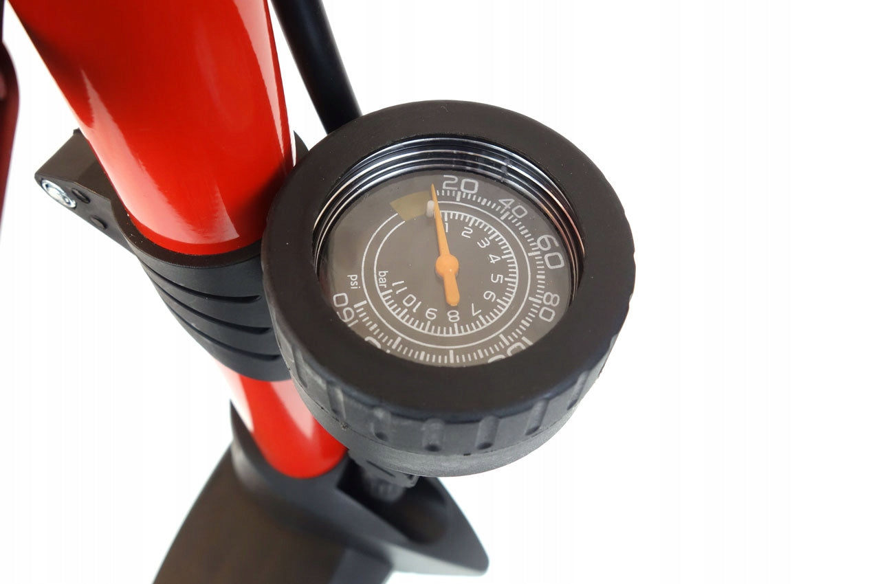 Hand pump for car bicycle metal with pressure gauge PU02 Amio-02146 Brand Amio